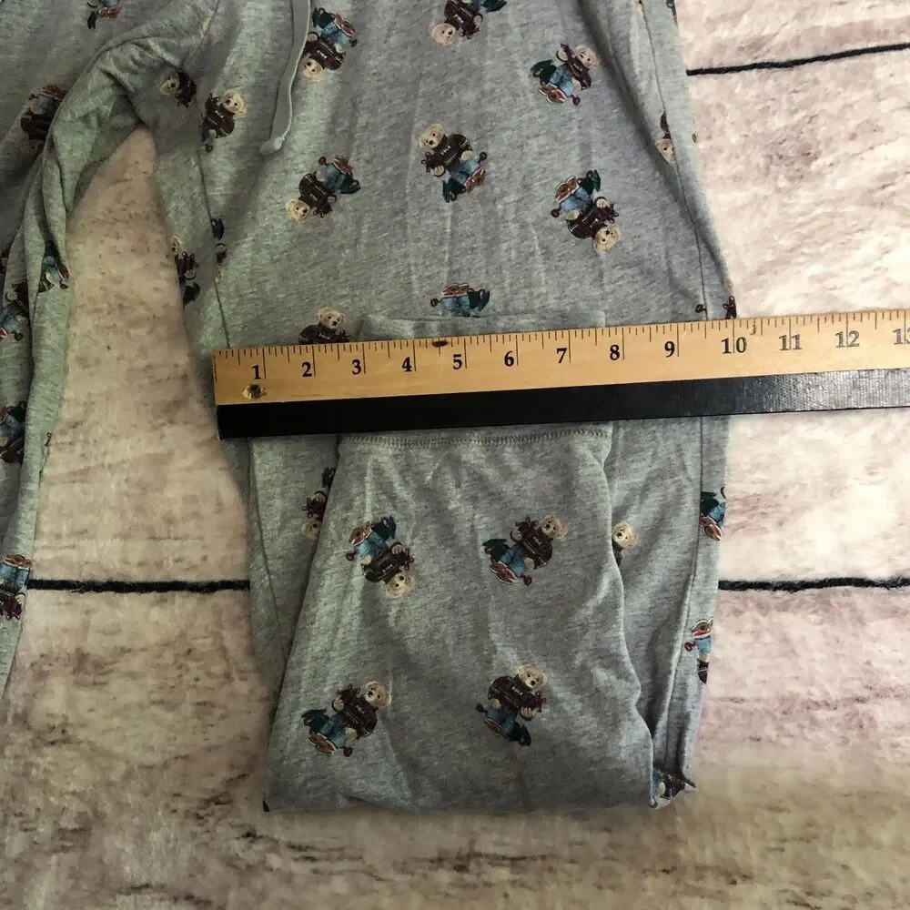 Polo Ralph Lauren Pajama Pants Mens M Gray Teddy Bear Sleep Loungewear Joggers
